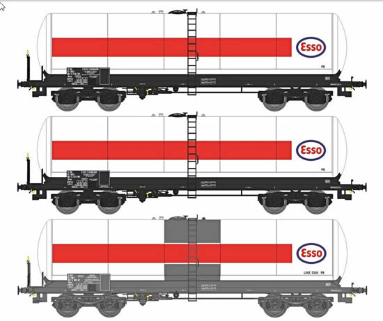REE Modeles WB-411 - French Era IV 3 pc tank car set ESSO